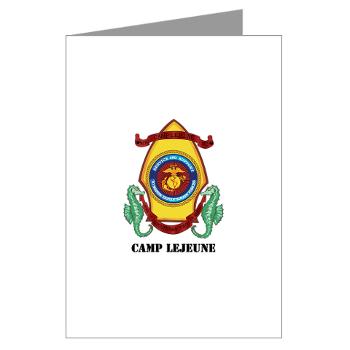 CL - M01 - 02 - Marine Corps Base Camp Lejeune with Text - Greeting Cards (Pk of 10)
